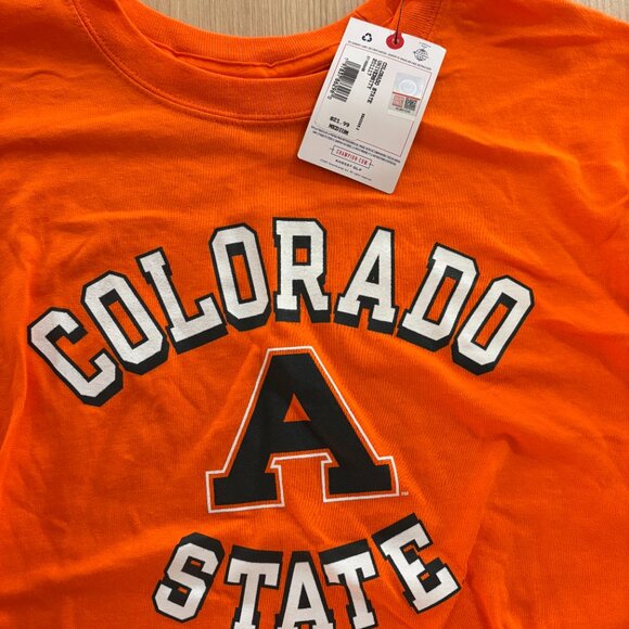 Colorado State University Aggies T Shirt Medium Orange Champion Short Sleeve NWT - Picture 2 of 3